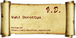 Vahl Dorottya névjegykártya